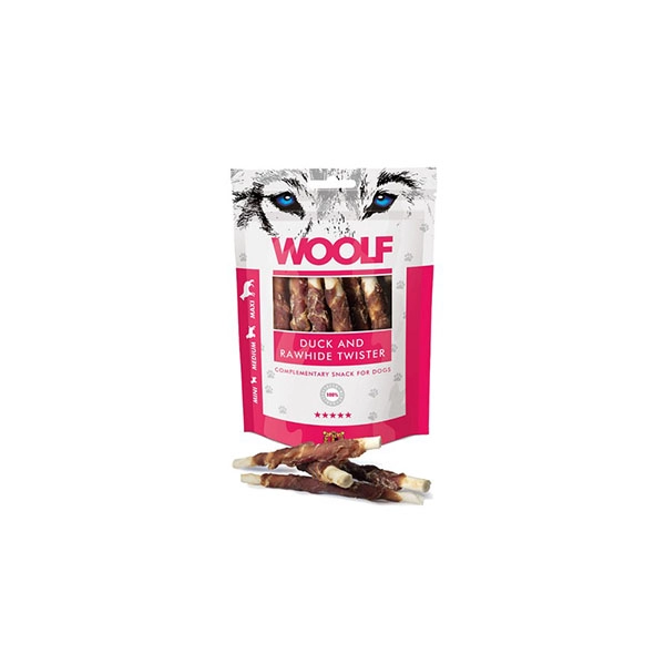 Snack per Cani Woolf Gusto Anatra con Pelle Grigliata 100gr