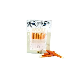 Snack per Cani Woolf Gusto Pollo con Pelle Grigliata 100gr