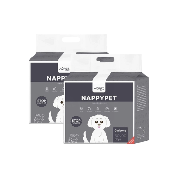 Traversine per Cani AQPET Nappypet con Carbone Attivo 60x90cm 100pz - immagine 2