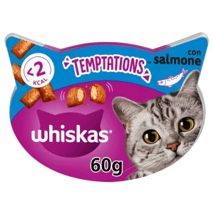 Whiskas Temptations Snack con Salmone 60 gr